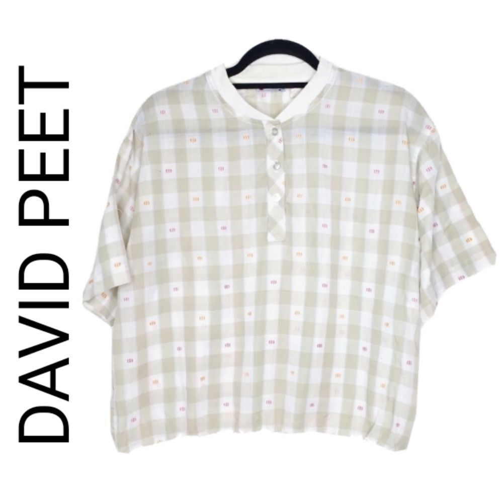 VTG DAVID PEET CHECKED BLOUSE